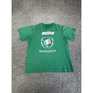 Mitre Shirt Kids XXL Green Ireland Crest Soccer Graphic Crewneck Tee Logo